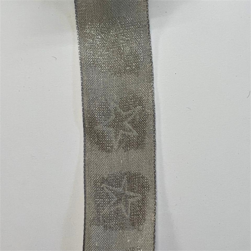 nastro grigio con stelle argento goldina 40 mm x 1 metro