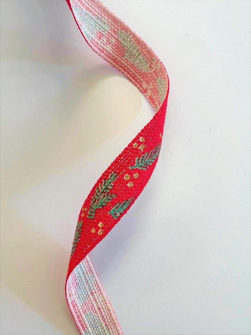 nastro rosso con agrifoglio goldina 15 mm x 1 metro