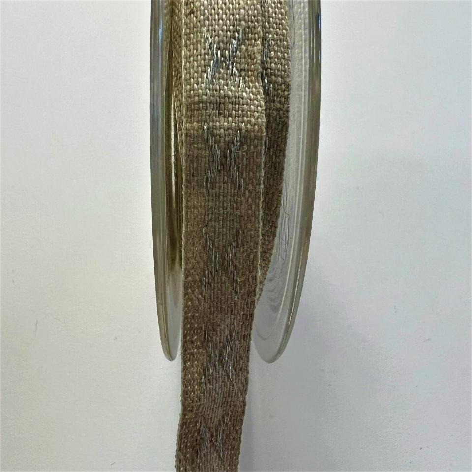 nastro colore corda con decoro country argento Arti e Grafica 16 mm x 1 metro