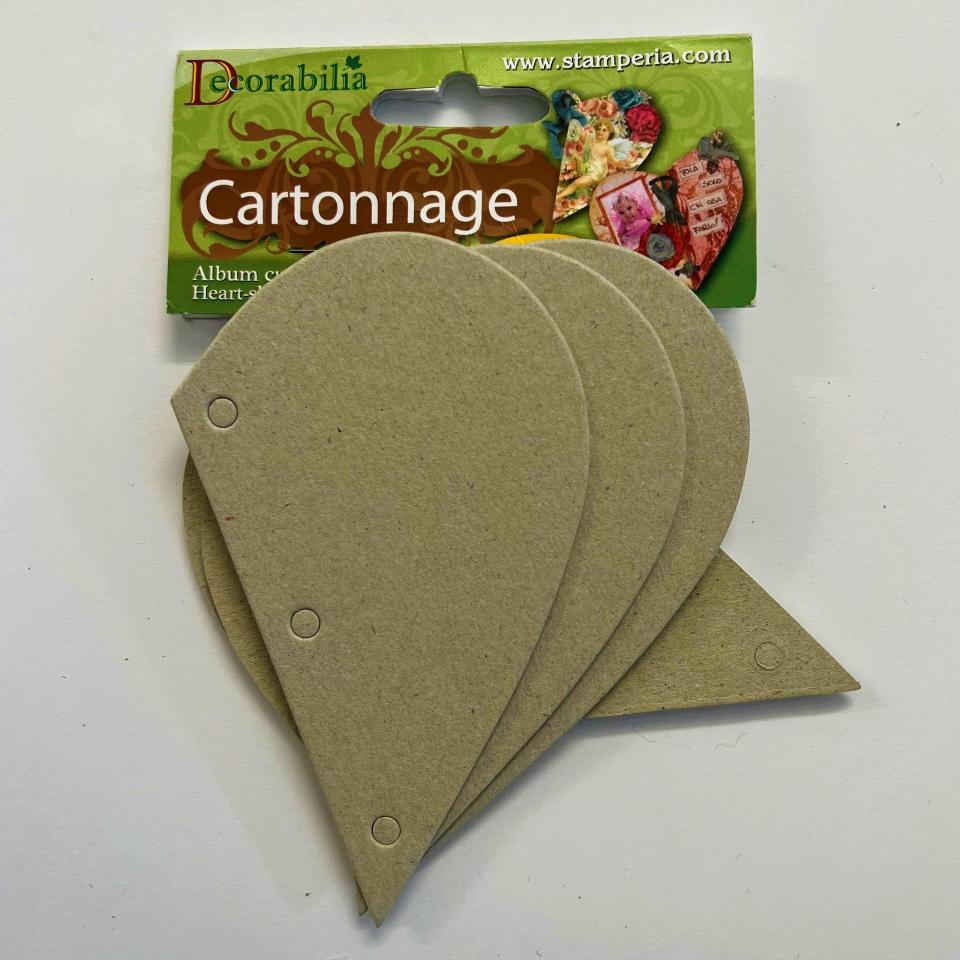 Album in cartone sagomato cuore stamperia 7 x 12,5 cm