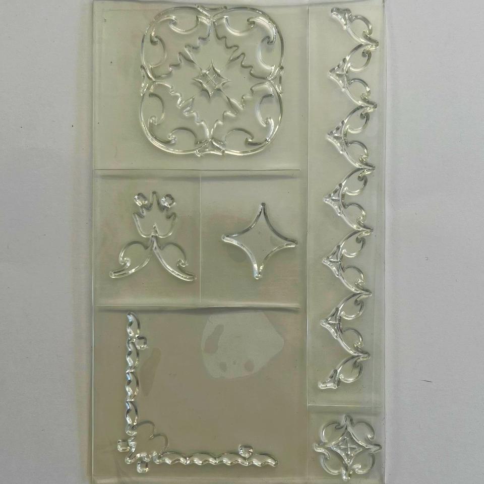 Timbro trasparente decori geometrici Rayher 9 x 15