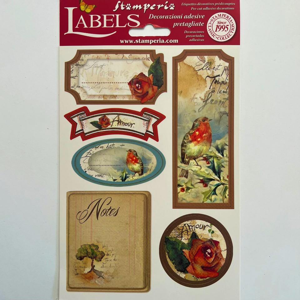 Sticker Pettirosso Stamperia 15 x 25 cm