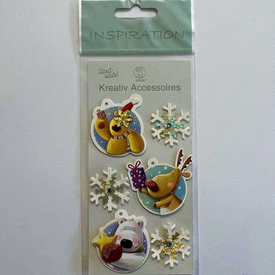 Sticker  3D decori natalizi ursus 7 x 14 cm