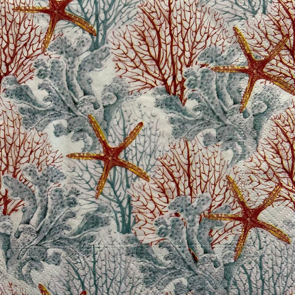 tovaglioli per decoupage fondale marino arti e grafica busta da 2 pezzi 30x30