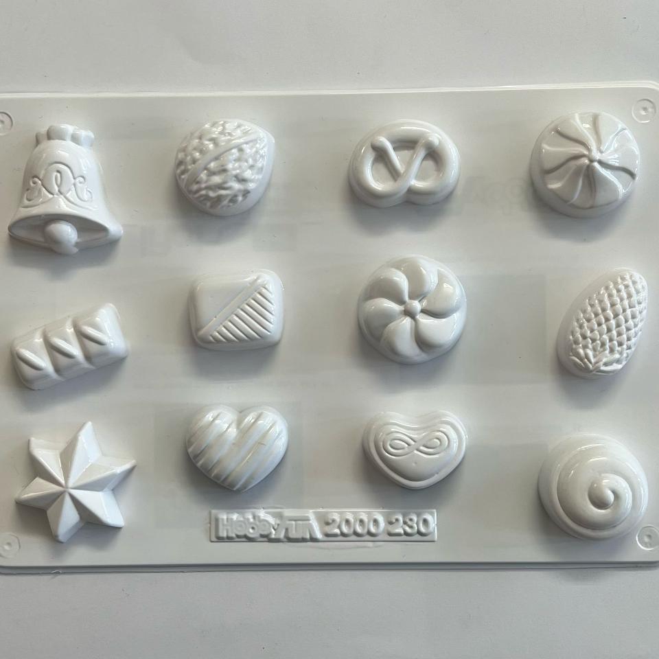 Stampo in plastica - cioccolatini hobby fun 16 cm x 24 cm