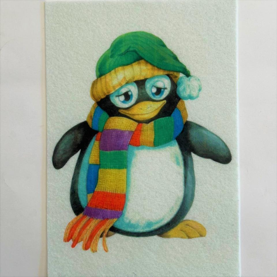 Sagomine in feltro Pinguino Stamperia busta con 1 foglio 14,8 x 21 cm