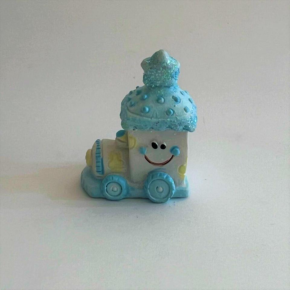 decorazione trenino giocattolo celeste Hobby Fun busta da 1 pezzi resina h 3.5cm