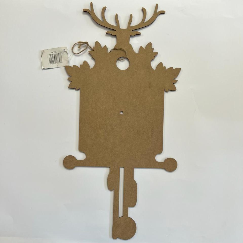 sagoma mdf orologio pendolo da decorare Stamperia 61 x 30 cm