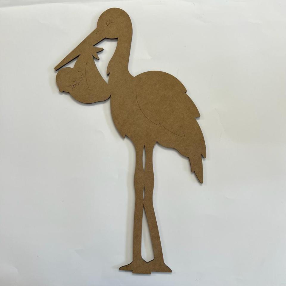 Sagoma in mdf cicogna stafil 59 x 40 cm