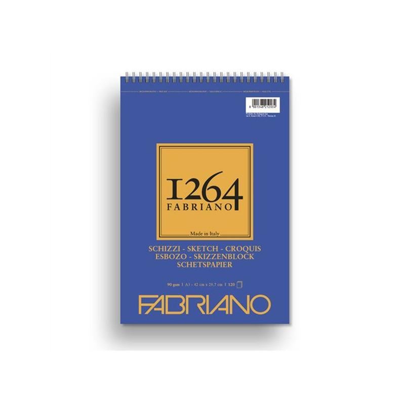 Blocco per Schizzi spiralato A3 Fabriano 1264 - 90/gsm | 29.7 x 42cm | 120 fogli