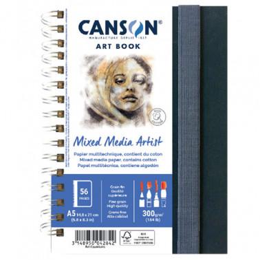 Blocco spiralato multitecnica Canson A5 14,8 cm x 21| 56 Fogli | 300 g/m² (184 lb)