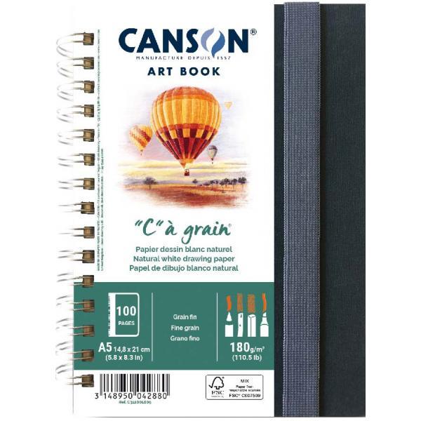 Blocco da disegno "C"à grain Canson A5 14,8 x 21 cm | 100 Fogli | 180 g/m²