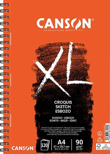 Sketch book  XL  spiralato lato lungo Canson formato A4/ 21 x  29,7cm  90g/mq
