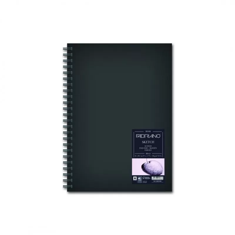 Blocco Sketch Book spiralato Fabriano 80 fogli | 110 g/m² 60 lbs | 29,7 x 42 cm