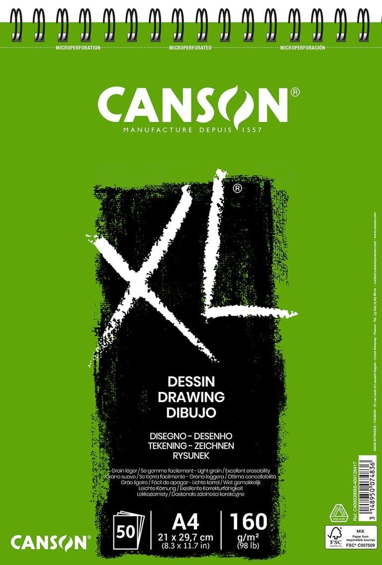 Blocco spiralato lato corto da disegno XL Canson A4 21 x 29.7  cm | 160 g/m² | 50 fogli
