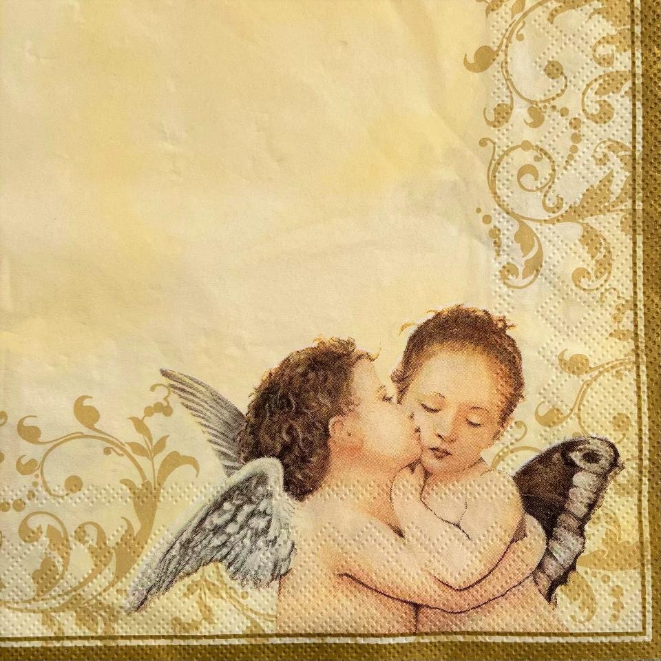 tovaglioli per decoupage angioletti arti e grafica busta da 2 pezzi 33x33 cm