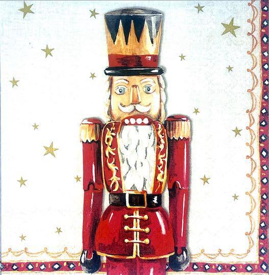 Tovagliolo per decoupage natalizio con Soldatino di Legno arti e grafica busta 2 pz da 33x33