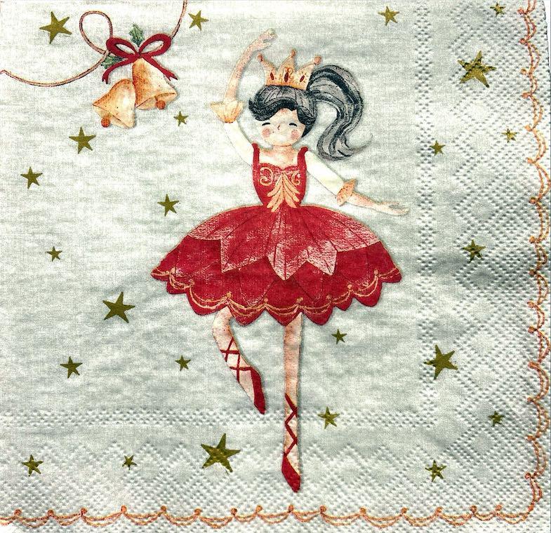 Copia di tovaglioli per decoupage natalizio con Ballerina arti e grafica busta 2 pz da 33x33