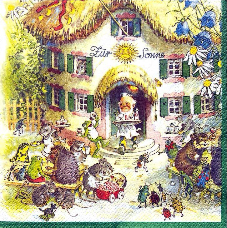 Tovaglioli con bosco incantato arti e grafica busta da 2 pezzi 33 x 33 cm