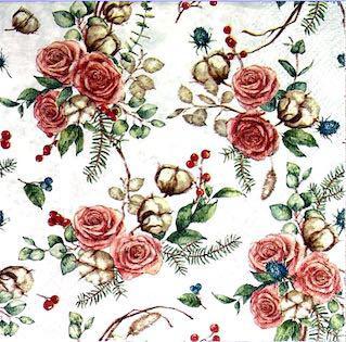 Tovaglioli per decoupage con fiori arti e grafica busta da 2 pezzi 25 x 25 cm