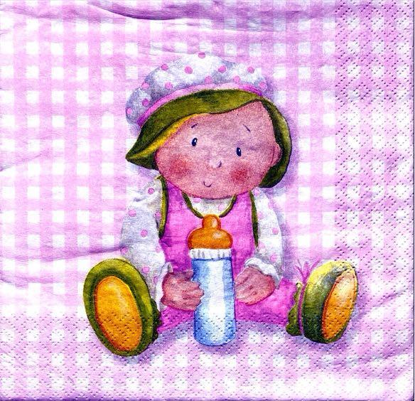Copia di tovaglioli per decoupage bambino con biberon arti e grafica busta da 2 pezzi 33 x 33 cm