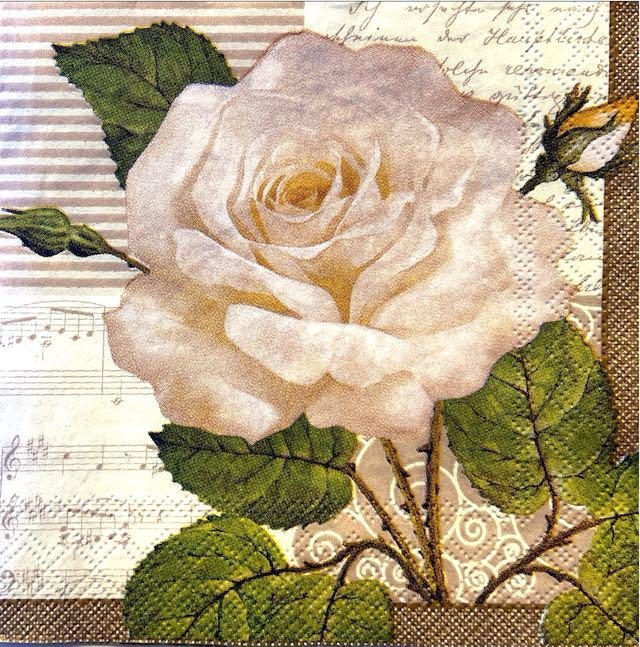 tovaglioli per decoupage con rosa arti e grafica busta da 2 pezzi 25 x 25 cm