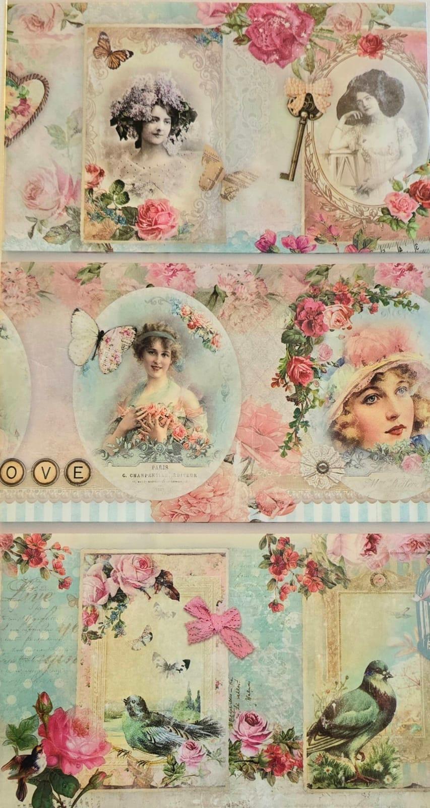 Pellicola Termoretraibile con dame e uccellini stafil Diametro 10cm x 9 cm