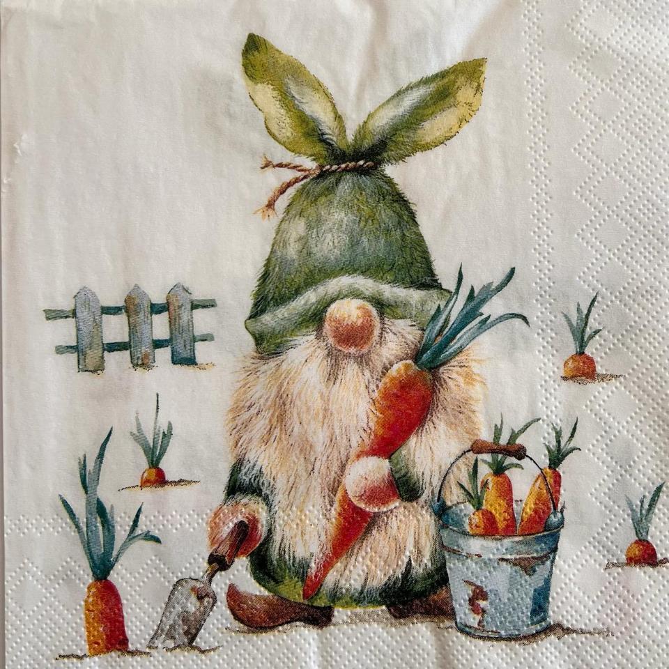 tovaglioli per decoupage con gnomo arti e grafica busta da 2 pezzi 33 x 33 cm