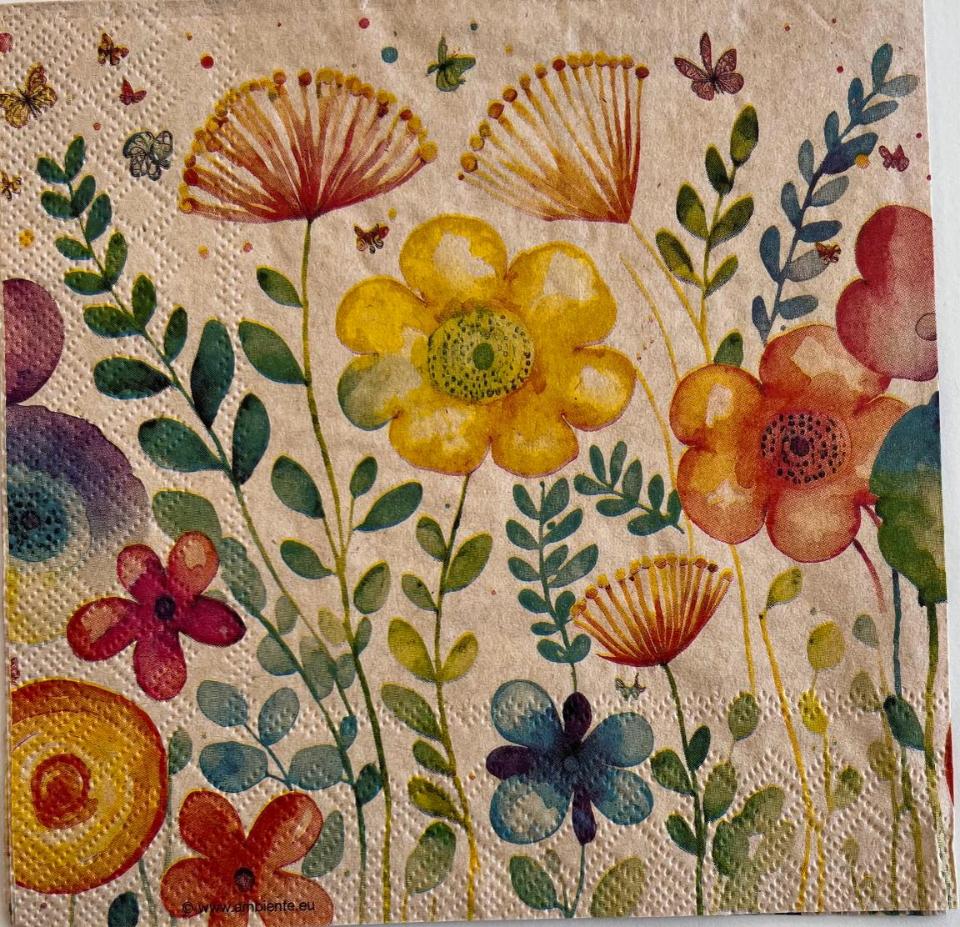 tovaglioli per decoupage con fiori arti e grafica busta da 2 pezzi 33x33 cm