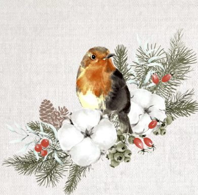 tovaglioli per decoupage pettirossi nel bosco arti e grafica busta da 2 pezzi 25x25