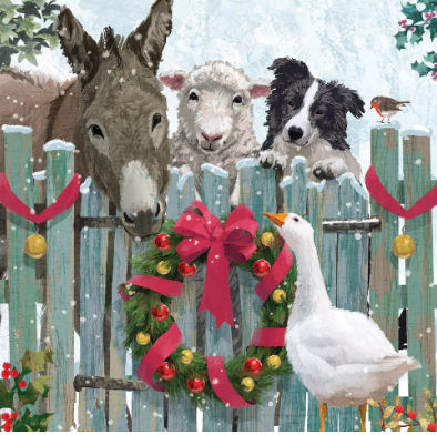 tovaglioli per decoupage  allegra compagnia animali arti e grafica busta da 2 pezzi 33x33 cm