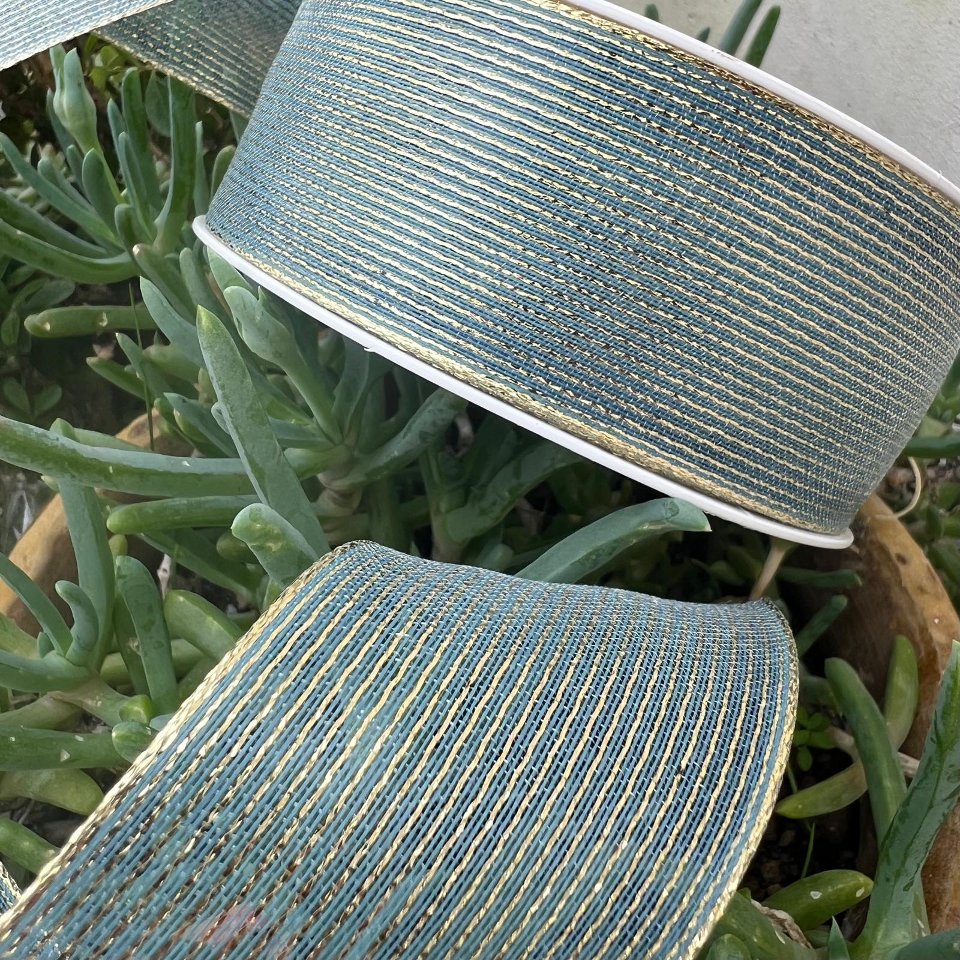 nastro verde e oro Goldina 40 mm x 1 mt