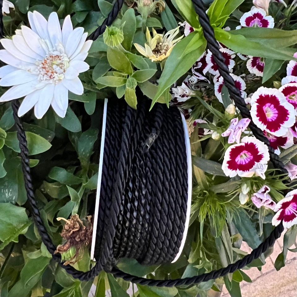 Cordino nero Lucido - 4 mm stafil 4 mm x 1 mt