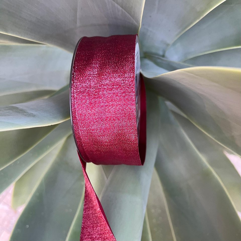 Nastro lurex sorbetto bordeaux I nastri di Mirta 45mm x 1 mt
