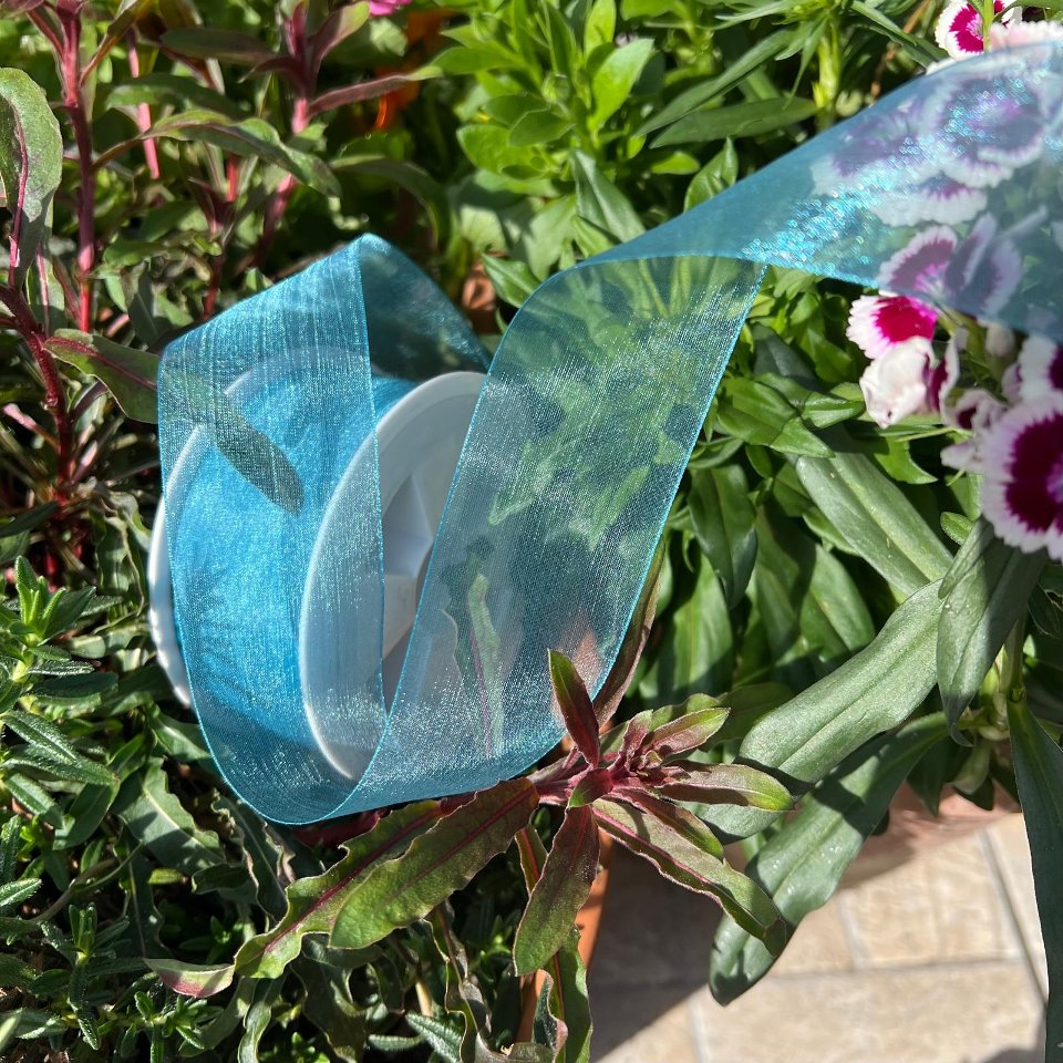 nastro organza azzurro toscano 40 mm x 1 mt