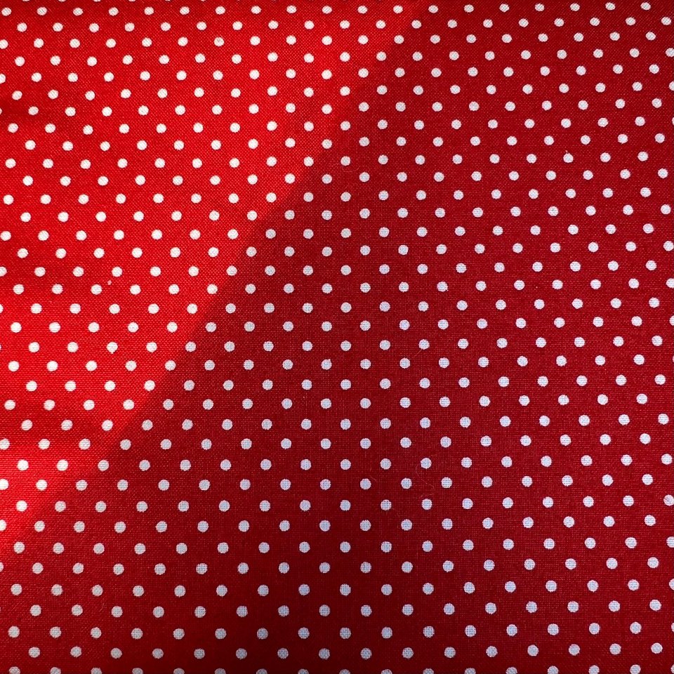 Stoffa rossa con pois bianchi Stafil 112cm x 50 cm