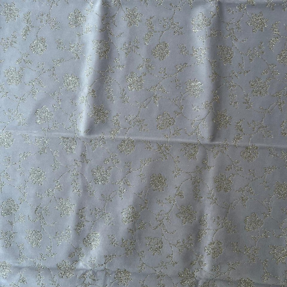 Velluto Grigio con fiori glitterati oro renkalik 50x70 cm