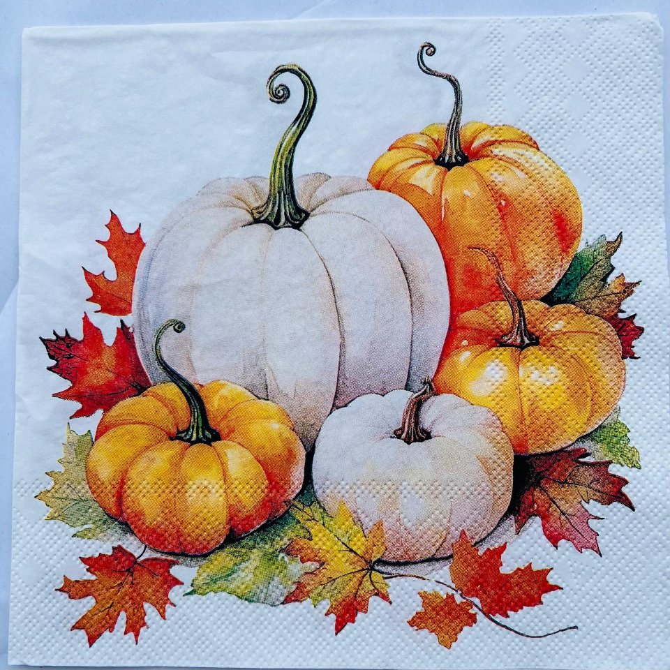 tovaglioli per decoupage zucche arti e grafica busta da 2 pezzi 33x33 cm