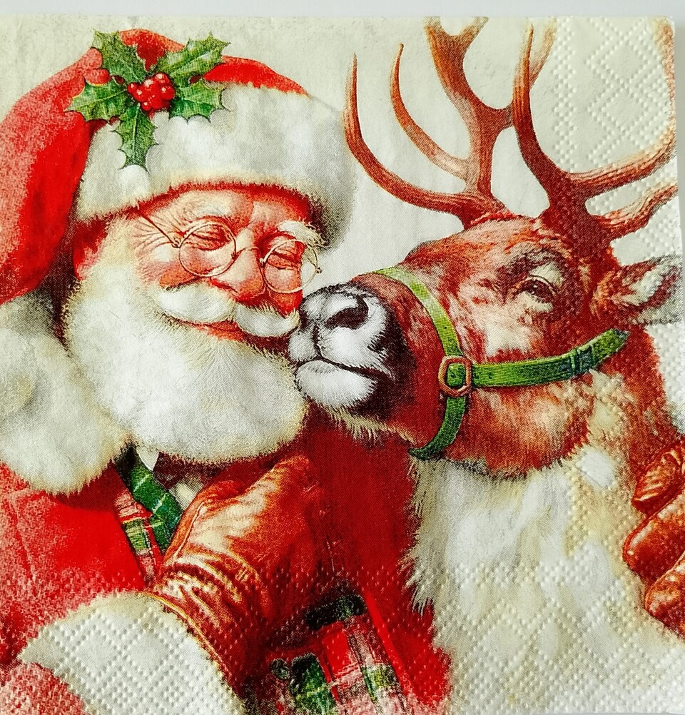 tovaglioli per decoupage babbo natale e renna arti e grafica busta da 2 pezzi 33x33