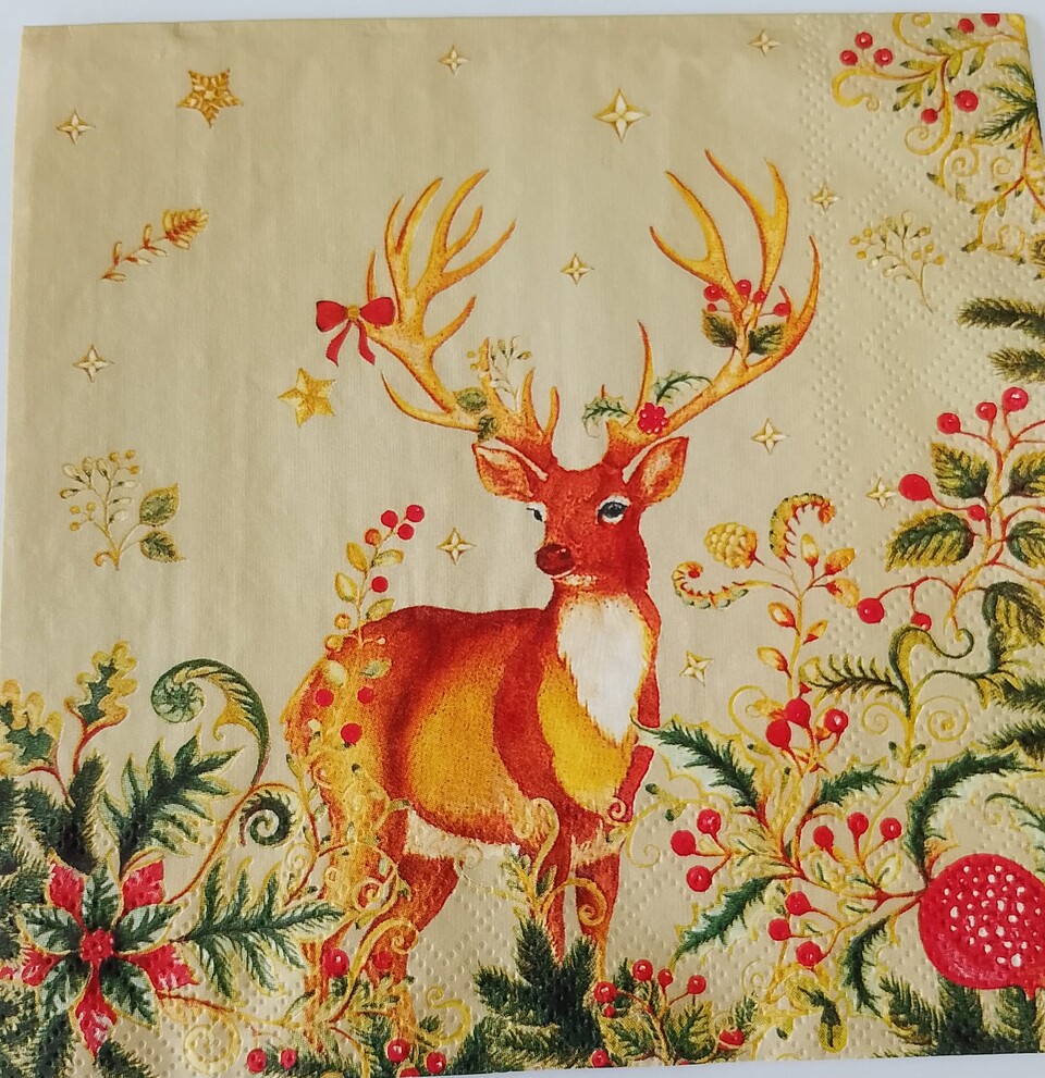 tovaglioli per decoupage renna ihr busta da 2 pezzi 33x33