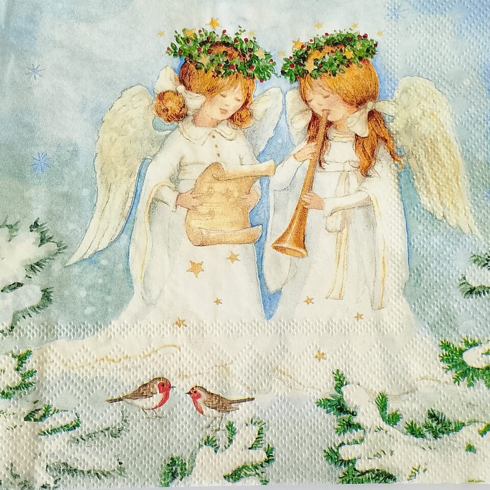 tovaglioli per decoupage angeli musicanti ambiente busta da 2 pezzi 33x33