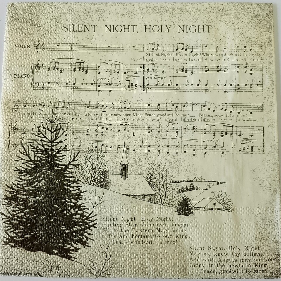tovaglioli per decoupage note musicali silent night arti e grafica busta da 2 pezzi 33x33