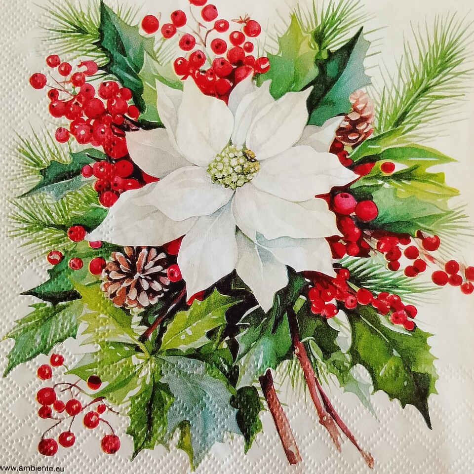 tovaglioli per decoupage stelle di natale e agrifoglio arti e grafica busta da 2 pezzi 33x33