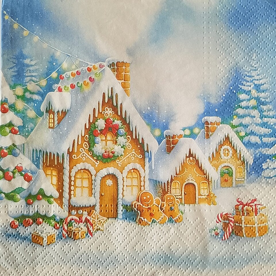 tovaglioli per decoupage case di marzapane e ginger ambiente busta da 2 pezzi 33x33