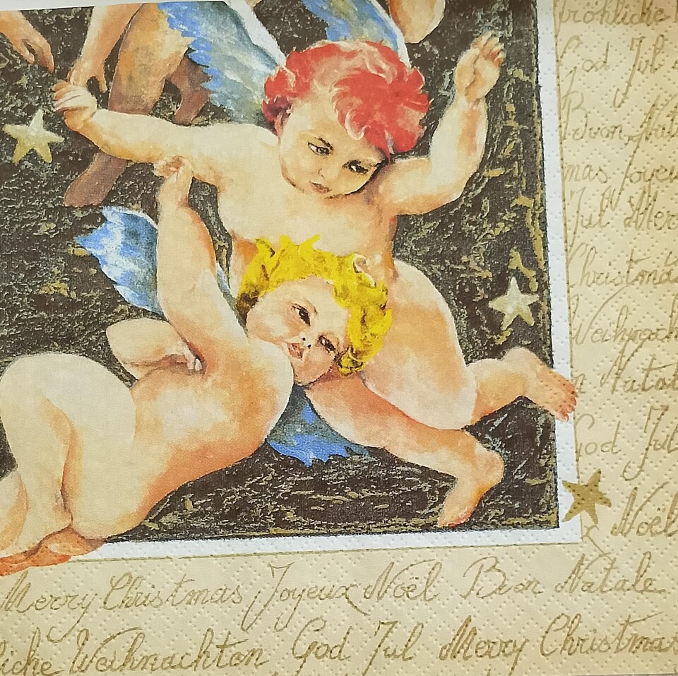 tovaglioli per decoupage natalizio angeli arti e grafica busta da 2 pezzi 33x33