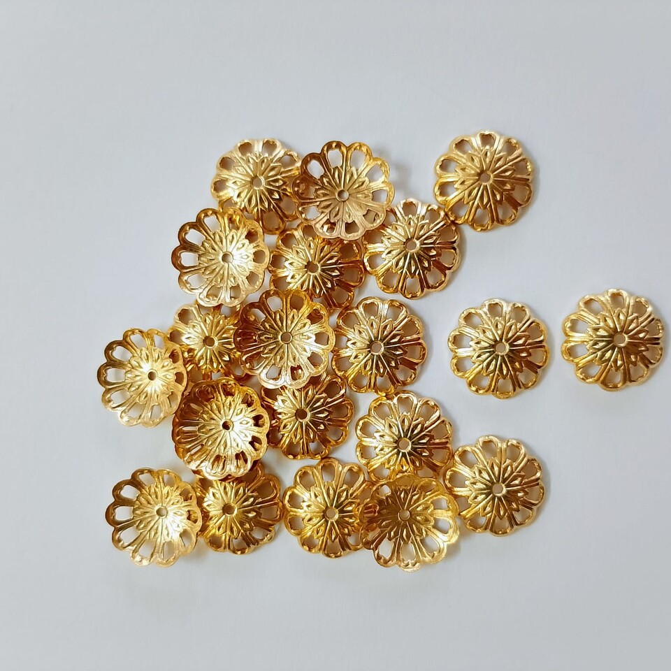 coppette copriperle colore oro 11mm menoni busta da 20 pezzi