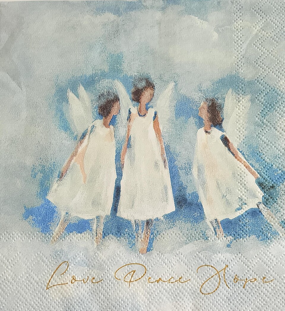 i tovaglioli per decoupage angeli con fondo azzurro arti e grafica busta da 2 pezzi 33x33