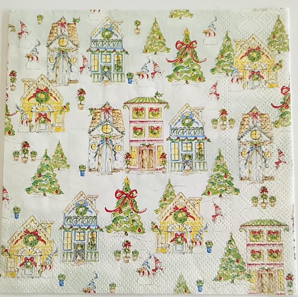 tovaglioli per decoupage alberi e casette natalizie arti e grafica busta da 2 pezzi 33x33