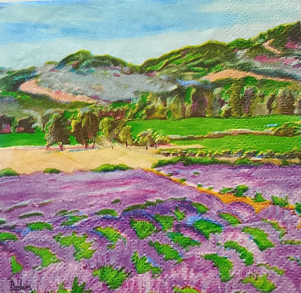 tovaglioli per decoupage paesaggio lavanda arti e grafica busta da 2 pezzi 25x25cm
