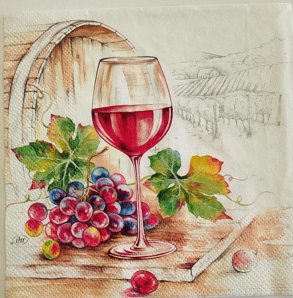 tovaglioli per decoupage calice di vino arti e grafica busta da 2 pezzi 30x30
